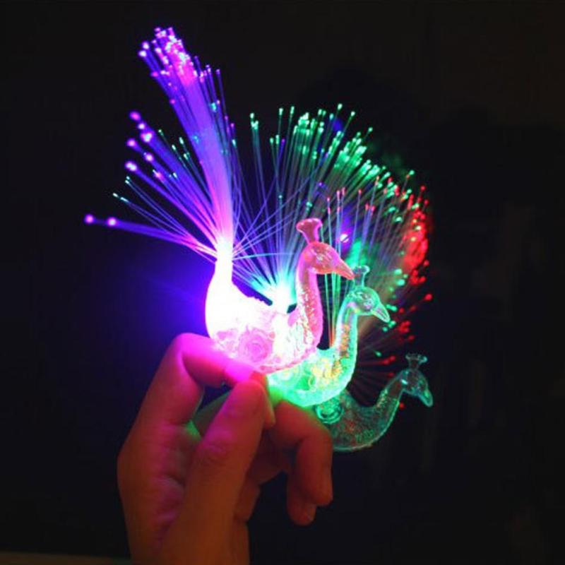 Creative Peacock Finger Ring Lights