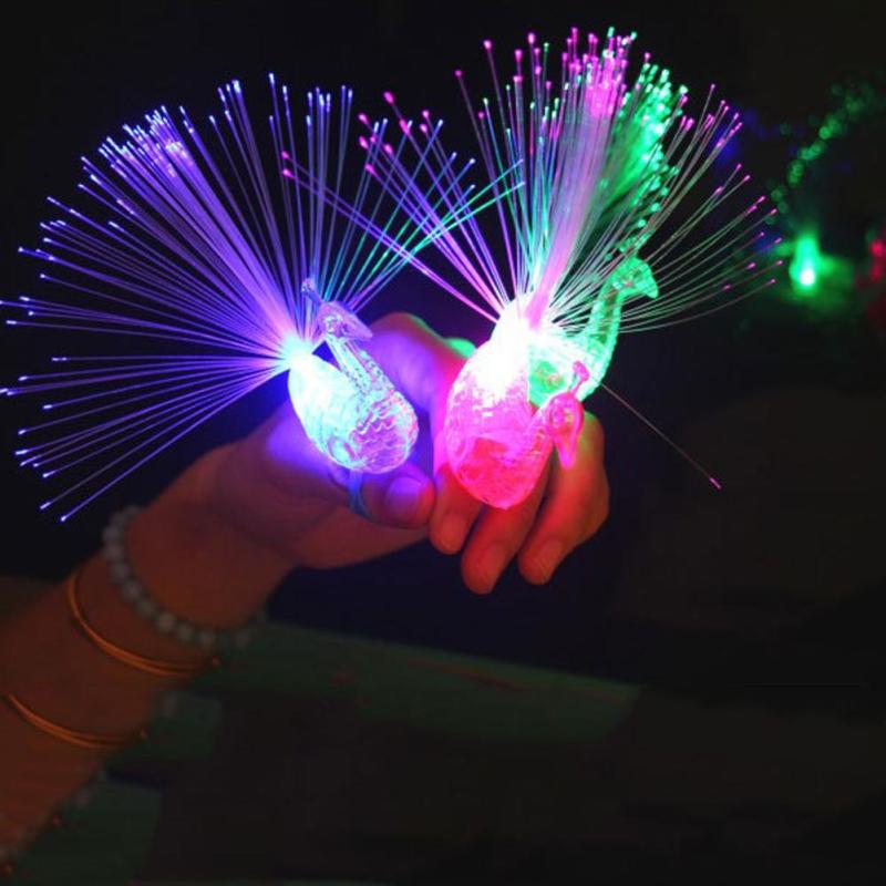 Creative Peacock Finger Ring Lights